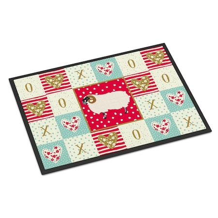 Carolines Treasures 18 x 27 in. Scottish Blackface Sheep Love Indoor or Outdoor Mat CK5400MAT